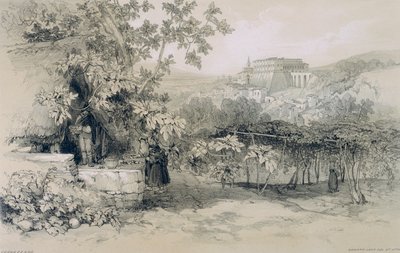 Views in Rome and Its Environs: View of Gennazzano with the Town and the Palace of Colonna by Edward Lear